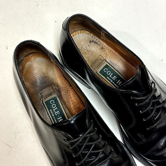 VERY GOOD Rancourt & Co. x Cole Haan Plain Toe Derby Black Calf Made in USA 8.5 - Picture 8 of 13